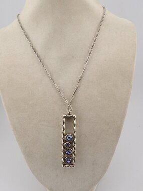 Brighton Halo Rhythm Long Necklace Silver-Tanzanite